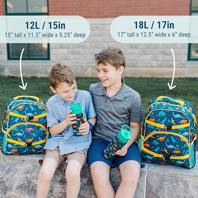 Wildkin ECO rPET 17-inch Large Backpack – Sustainable, Padded, Adjustable – Jurassic Dinosaurs