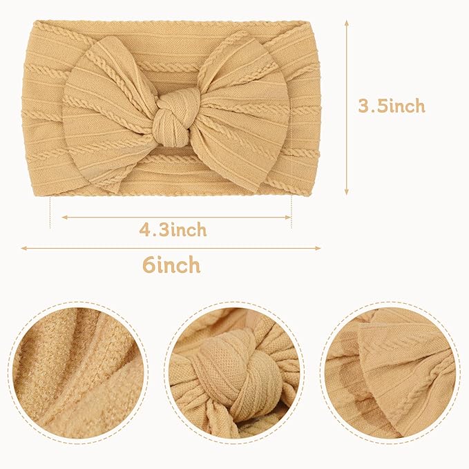 CÉLLOT Super Stretchy Soft Knot Headbands with Hair Bows Head Wrap Hair Accessories For Newborn Baby Girls Infant Toddlers Kids