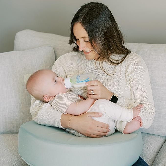 Dr. Brown's Feeding and Nursing Lap Support Pillow with Cover, Premium Memory Foam, Responsive Firm Support, Storm Green