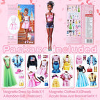 Magnetic Dress Up Dolls, Magnetic Princess Dress Up Paper Dolls, Magnetic Dress Up Dolls for Girls Ages 4-10 Learning Created Imagine Set Birthday Gift (Eva)