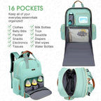 Diaper Bag Backpack with Changing Station, Baby Diaper Bag Organizer for Moms Dads Large Baby Changing Bags