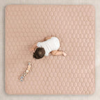 Comfy Cubs Square Kids Play Mat - 56 x 56 inches Soft Quilted Baby Floor Mat with Non-Slip Bottom - Plush Design for Toddlers' Playtime and Relaxation - Comfortable and Durable - Blush