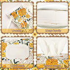 FEBSNOW 4 Pack Baby Wipes Dispenser, Portable Refillable Wipe Holder Baby Wipes Container Travel Wipes Case Reusable Wet Wipes Pouch (Floral, Cream, Brown, Pink)