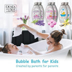 Dead Sea Collection Bubble Bath Kids with Vanilla - Cleansing and Moisturizing Liquid Bath Bubbles - Sweet Almond Oil and Pure Dead Sea Minerals - Pack of 2 Large Bottles (67.6 fl.oz)