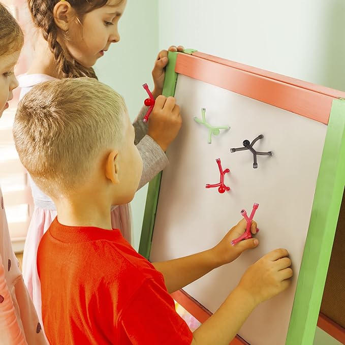 MAGMEN Classic Magnetic Fidget Toy Figures for Kids 3-8 & Toddlers |10pc Opaque Colors Multipurpose Magnets Set for Travel, Airplane Play, Desk & Stocking Stuffer Gifts.