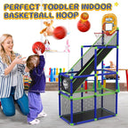 EagleStone Arcade Basketball Hoop Game Indoor, Ajustable Height Indoor Basketball Hoop with 4 Balls Storage Design for Kids,Perfect Sports Outdoor Play Toys for Kids Age 3 to 12 Years