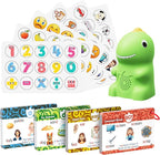 Montessori Toys for Kids Reading Set: Dinosaur Talking Pen with 73PCS FlashCard&6 Stickers, Montessori Language Learning Speech Therapy Toys, Autism Sensory Interactive Educational Gifts for Boy Girl