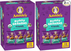 Annie's Organic Friends Bunny Grahams, Chocolate Chip, Chocolate, and Honey Baked Graham Snacks, 12 Pouches, 12 oz (Pack of 2)