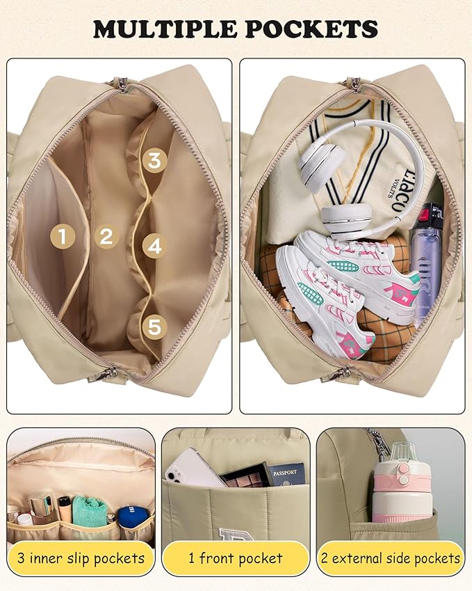 Monogram Duffle Bag, Weekender Bags for Women，Overnight Bag with Wet Pocket，Lightweight Travel Bags Personalized Gym Tote with Makeup Pouch-Girl Gifts Trendy Stuff