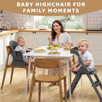 6-in-1 Baby High Chair, Convertible Highchair for Babies to Toddlers, Step Stool for Dining Time, Foldable & Easy Clean, Space-Saving Design, Adjustable, Navy Blue