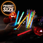 JOYIN 24 Pcs Halloween Glow Stick Hanging Wands in 8 Different Pattern Designs and 6 Colors for Kids Party Favors, Halloween Party Supplies, Glow in the Dark, Goodies Bags Fillers, Non Candy Treats