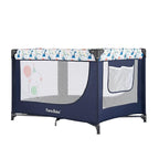 Pamo Babe Travel Foldable Portable Bassinet Baby Infant Comfortable Play Yard Crib Cot with Soft Mattress Breathable Mesh Walls, and Carry Bag Blue