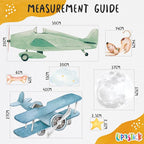 Airplane Wall Decals by Lipastick - 47-Piece Watercolor Vintage Plane Stickers for Kids, Boys Room, Baby Nursery, Toddler Bedroom Decor - Premium Vinyl Aircraft Art - L Size