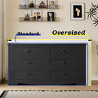 9-Drawer Dresser for Bedroom, Modern Wooden Chest of Drawers with Metal Handles, Anti-Tipping Design, Sturdy and Stable Storage Organizer for Living Room, Entryway, Home Office