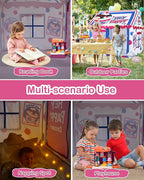 Kids Play Tent, Toddler Tent for Kid Indoor & Outdoor, 48.5"x39.4"x48.5" Playhouse Tent Dessert Theme with Complete Toys Set, 3 Window, Lights and 5 Balloons