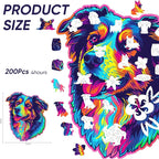 Australian Shepherd Dogs Wooden Puzzle Stained Colorful (9.7 * 11.2in-200pcs) Art Painting Wooden Puzzle for Kids Adults, Birthday Mother's Father's Day Christmas for Dad Mom Son Daughter