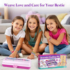 Friendship Bracelet Making Kit with Storage Box,DIY String Bracelet Arts and Craft for Girls Aged 8-12,Kids' Travel Activity Toy Set,Easter Birthday Gifts for Ages 6 7 8 9 10 11 12 Year Old Rose