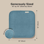 6-Pack Baby Washcloths - Soft Absorbent Viscose from Bamboo Wash Cloths for Babies, Kids, Toddlers, Infant, Newborn Bath Towels, Gentle on Sensitive Skin, 10x10 Reusable Face Towels (Depths)