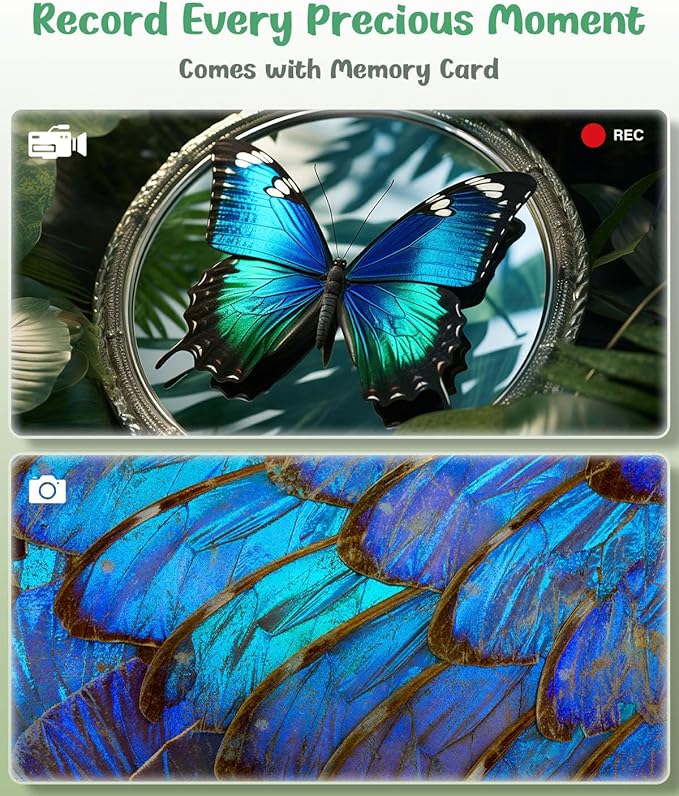 Microscope Camera for Kids Gifts Toys- Handheld Pocket Microscopes with 2.4" Screen and Autofocus - Mini Digital Educational Science Kit for Christmas Birthday for Age 3-5 5-7 8-12 Girls Boys (Green)