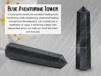Amazing Gemstone Blue Aventurine Crystal Towers ~ Natural Healing Crystal Point Obelisk for Reiki Healing and Crystal Grid (3- Inch)