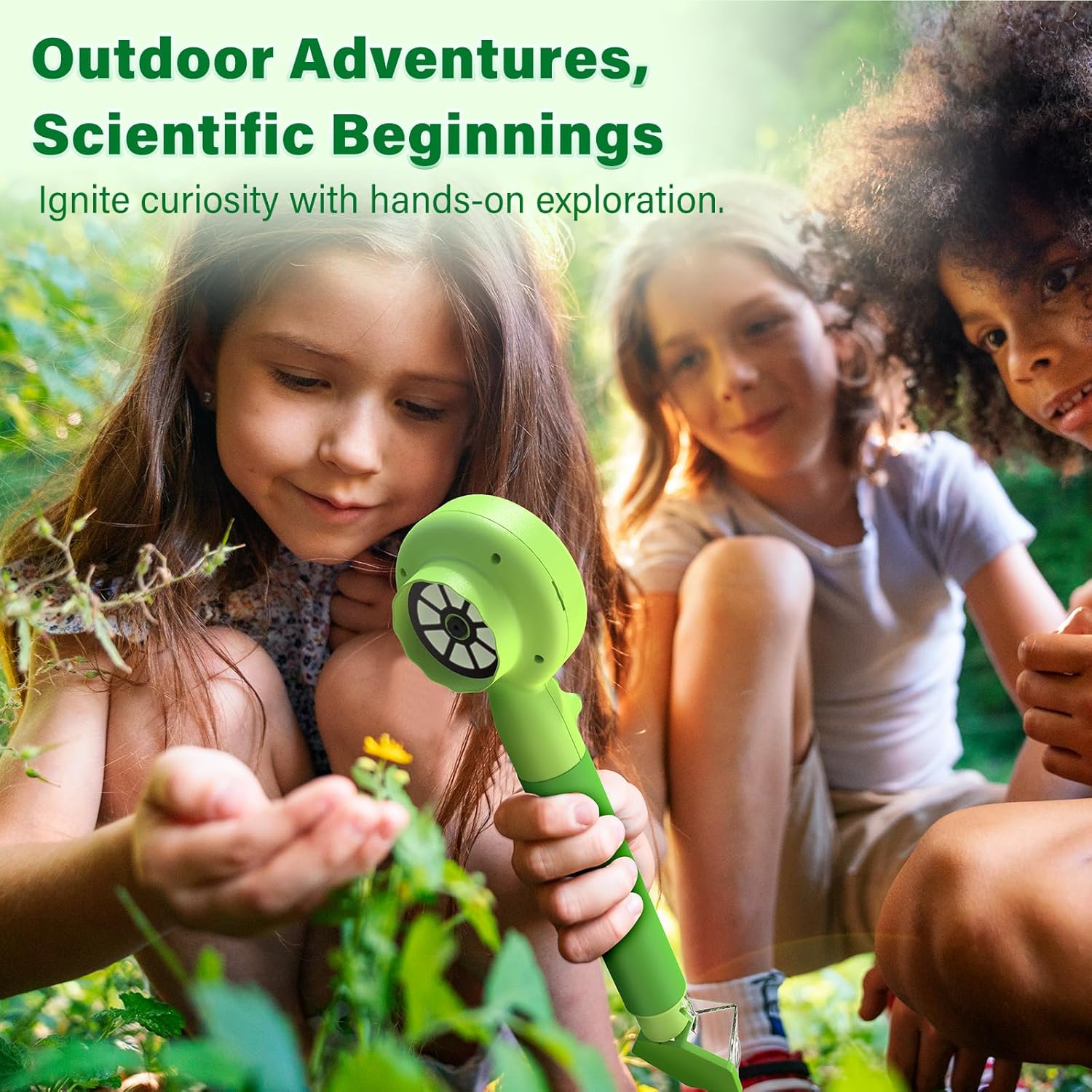 Microscope for Kids with Bug Catcher, Digital Portable Handheld 500X 1080P HD Kids Microscopes Kit,STEM Science Educational Learning Toys Gifts for 3-15 Boys Girls(Microscope Kit Green)