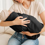 Konssy Muslin Nursing Cover for Breastfeeding, 360° Full Privacy Breathable 100% Cotton Breastfeeding Cover, Multi-use Carseat Canopy(Black)