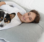 Meiz Pregnancy Pillows Cooling, Pregnancy Pillow U Shaped, Full Body Pillow and Maternity Pillow for Support Neck/Back/Legs with Pregnancy Pillow Cooling Jersey Cover & Velvet Cover, Grey