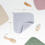 Comfy Cubs Muslin Baby Washcloths 6 Pack - Soft 6-Layer Cotton Wash Cloths for Sensitive Skin - 10"x10" Large, Gentle, Absorbent Infant Essentials for Newborn and Toddlers - Slate