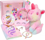 Cherry Tale Unicorn Gifts for Girls Age 6-8, Kids Unicorn Toys Set with Plush Diary Headband Eye Mask Christmas Birthday Gifts for Little Girls Age 4 5 6 7 8 9 10