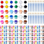 EzaroNexis Mini Acrylic Paint Set for Kids, 25 Pack 12 Colors Washable Kids Paint kit, Perfect for Home Birthday Classroom Party Favors,Painting Canvas,Paper,Wood,Rock & Fabric (350)