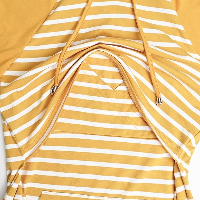 GINKANA Women's Nursing Hoodie Sweatshirt Long Sleeves Breastfeeding Maternity Tops Casual Clothes