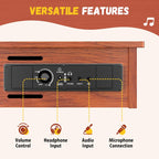 CAHAYA Kids Piano Keyboard Wooden - 25 Keys Digital Piano for Kids Fun & Music Educational Toy Wood Keyboard for 3+ Girls and Boys Birthday Gifts