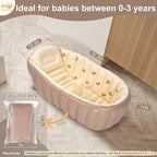 MINK Inflatable Bathtub for Toddlers - Portable Baby Tub with Built-in Air Pump - Collapsible Design for Easy Storage - Perfect for Newborns to Infants