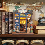 CUTEBEE Book Nook Kit - DIY Miniature House Dollhouse Kit for Adults and Teens, Booknook Tiny House Bookshelf Decor 3D Wooden Puzzle, Gifts for Family, Friends (Journey Trace Bookshop)