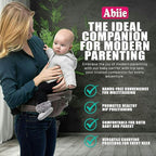Abiie HUGGS 3-in-1 Baby Carrier with Hip Seat - Front Facing, Hip Hugger, Back Baby Carrier - Healthy Sitting (M) Position, 3 Mos.-Toddler - Buckle Type Closure - Approved by US Safety Standards