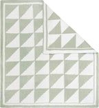 Living Textiles Chenille Baby Blanket - Sage Triangle Ultra Soft, Thick, and Versatile | Warm Blanket for Newborns, Throw Blanket for Crib, Stroller Cover | Perfect Baby Gift 30 x 40 inches