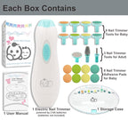 Baby Nail Trimmer 21 in 1, Usage Labeled Case & 13 Extra Replacement Tools, Royal Angels Baby Electric Nail File, Baby Nail Care, Nail Clipper Newborn Toddler Toes & Fingernails Nail Kit (Green)