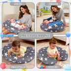 Nursing Pillow, Breastfeeding Pillow for Breastfeeding & Bottle Feeding, Standard Size Breathable with Washable Cover, Hypoallergenic, Tummy Time & Sitting Support (0-18Months)