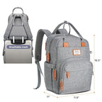 RUVALINO Diaper Bag Backpack-Expandable Baby Bag with up to 50% Capacity -Baby Essentials Bag with Changing Pad Insulated Bottle Holders & Pacifier Case, Waterproof, Gray XL