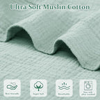 Hooyax Muslin Baby Lounger Cover, 100% Cotton Durable Newborn Lounger Cover, Soft and Breathable Infant Lounger Cover for Boys Girls, Covers Only (Blue-Green)