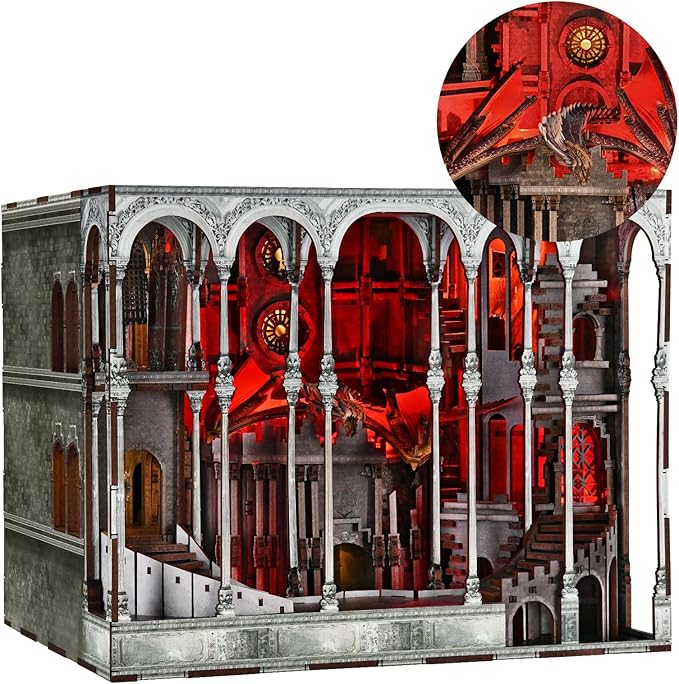 Book Nook Kits for Adults - Book Nook Kit Bookshelf Decor DIY Miniature House Kit for Bookshelf - Craft Kits for Adults Booknook Model Kits Tiny House Arts and Crafts (Ember Castle)