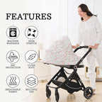 Stretchy Baby Car Seat Covers for Newborns, Infant Car Canopy Extra Soft and Stretchy Nursing Covers for Moms (Flowers)