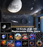 Galaxy Projector for Bedroom,4K Image Planetarium Projector Adjustable Knob,13 in 1 Kids Night Light Projector with Built-in Bluetooth Speaker & White Noise,360° Rotating with Remote Timer (White)