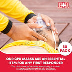 Adult and Infant CPR Mask Combo Kit – 50-Pack – 100 Valves, 50 Gloves, 100 Alcohol Pads – Bulk Set for First Responders, CPR Training