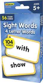 Teacher Created Resources Sight Words Flash Cards - 4 Letter Words (EP62040, 3-1/8" x 5-1/8"
