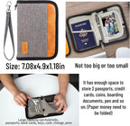 Passport Holder for Famliy Travel Wallet Passport Wallet Document Organizer RFID Blocking with Zipper Clutch Bag Flight Ticket Credit Cards Men Women(Grey)