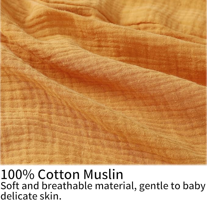 Onacosht Muslin Nursing Pillow Cover Soft 100% Cotton Feeding Pillow Slipcover Fits Standard Infant Nursing Pillow for Baby Boy and Girl, Orange