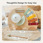 IEATFO 5-in-1 Musical Elephant Toy Set for Kids - Percussion Instruments with Xylophone, Cymbal, Guiro, Castanet & Chime | Portable Early Learning Toy, Toddler Educational Gift