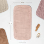 Comfy Cubs Muslin Burp Cloths 20" x 10", Pack of 10 - Large, 6-Layer, Ultra Absorbent 100% Cotton for Baby Drool and Messes - Soft, Safe & Gentle Baby Burp Cloths for Boys & Girls - Blush