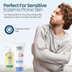 Happy Cappy Baby Shampoo and Body Wash and Moisturizing Cream Bundle - Eczema Body Wash and Lotion for Kids, Toddler, Adults, Helps with Dryness, Reduces Itching, Dermatologist Tested, Fragrance-Free